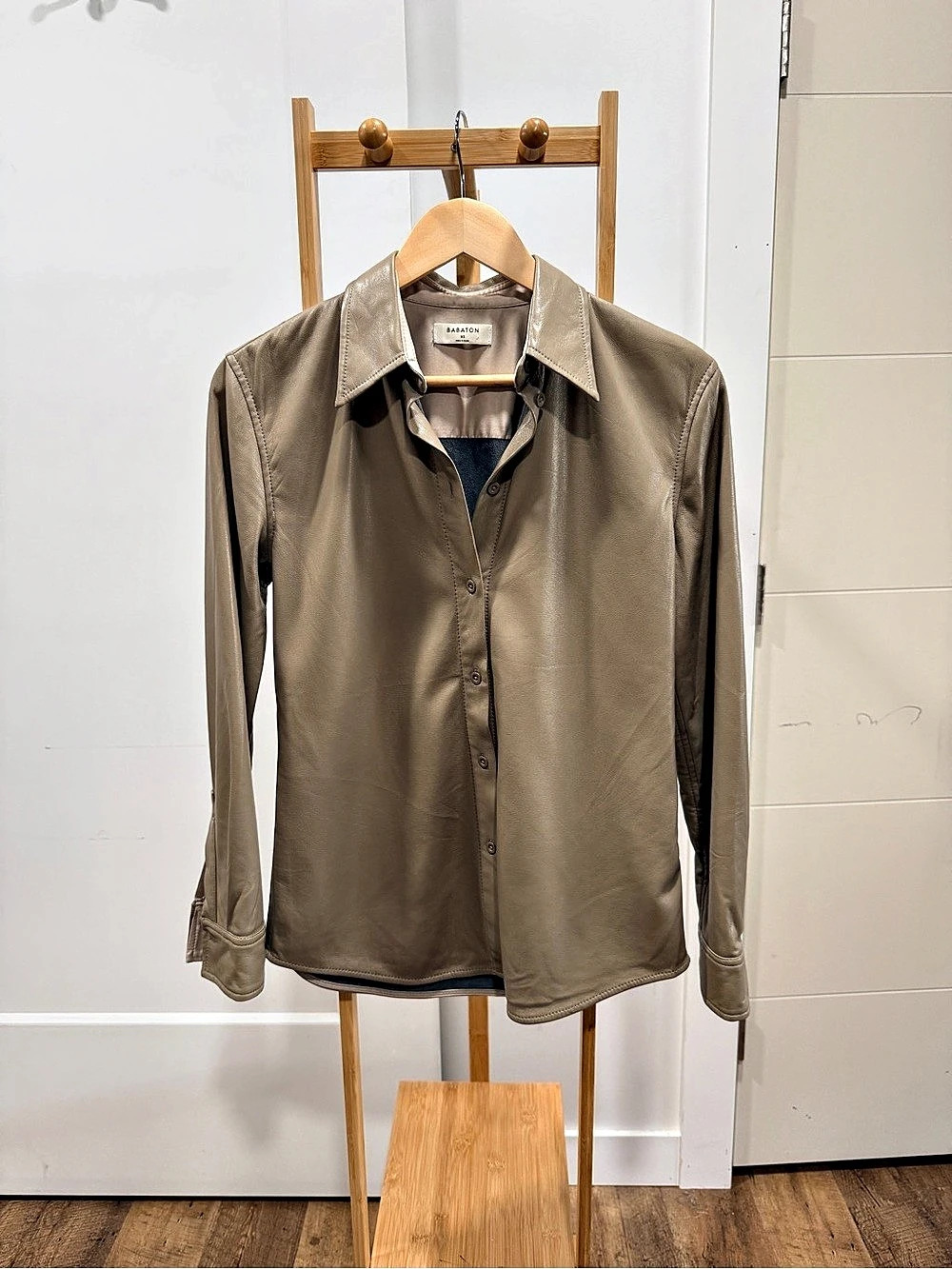 Babaton Pelli Shirt Jacket Leather Brown XS